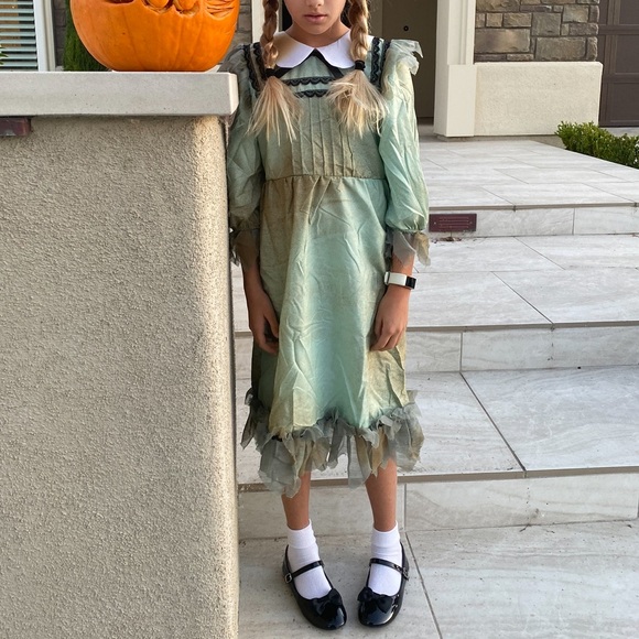 Creepy Girl Halloween Costume Dress L 12-14 - Picture 1 of 4